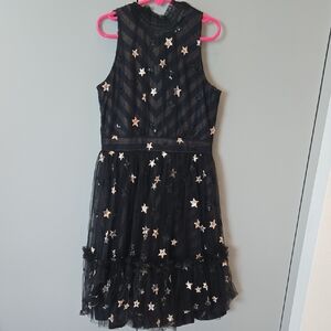 Hannah Banana Midnight Black Starry Dress
